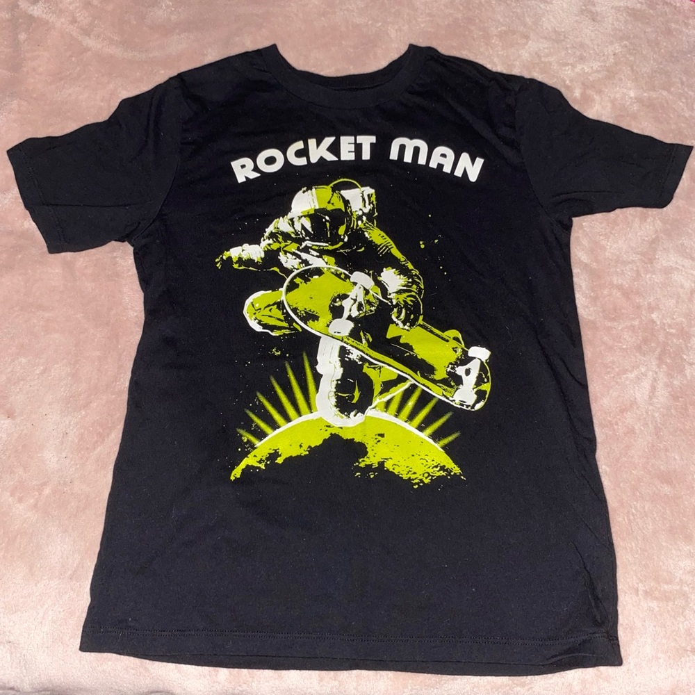 Children’s Place Boys Glow in the Dark Short Sleeves Black Size M 7-8 T-Shirt